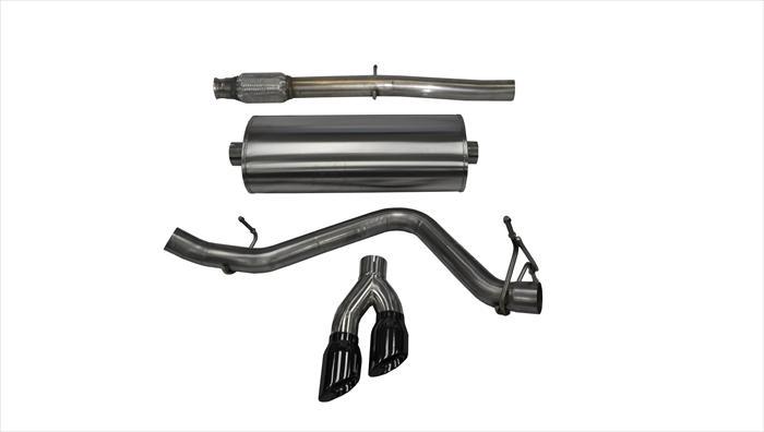 Corsa Performance 14849BLK - 3.0 Inch Cat-Back Single Side Exit with Twin 4.0 Inch Black PVD Pro-Series Tips Performance Corsa Performance 14849BLK - 3.0 Inch Cat-Back Single Side Exit with Twin 4.0 Inch Black PVD Pro-Series Tips Performance