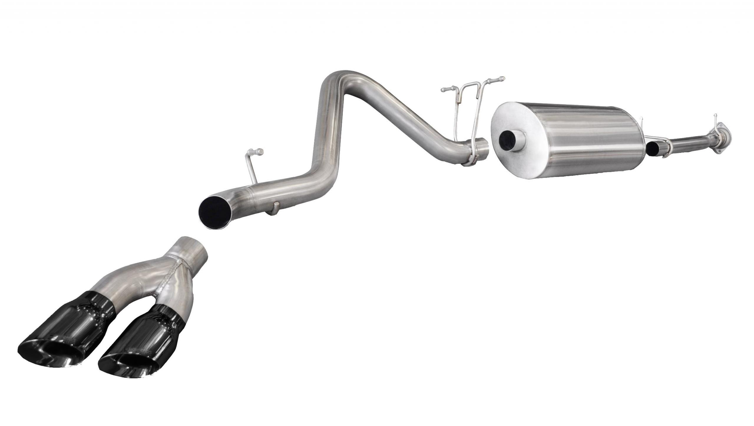 Corsa Performance 14790BLK - 3.0 Inch Cat-Back Single Side Exit with Twin 4.0 Inch Black PVD Pro-Series Tips  Performance