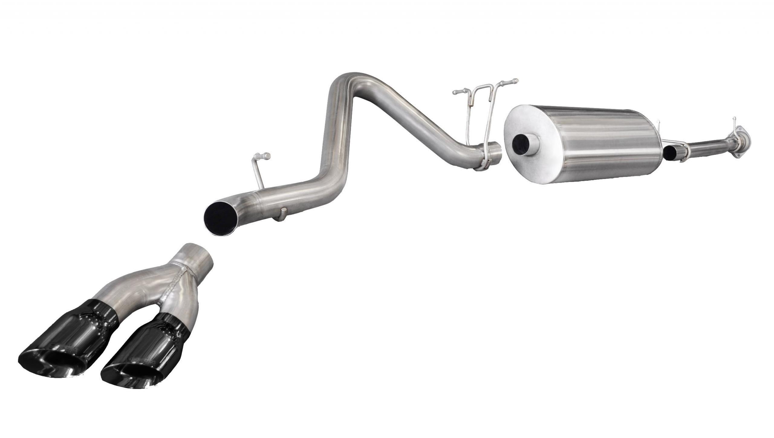 Corsa Performance 14796BLK - 3.0 Inch Cat-Back Single Side Exit with Twin 4.0 Inch Black PVD Pro-Series Tips  Performance