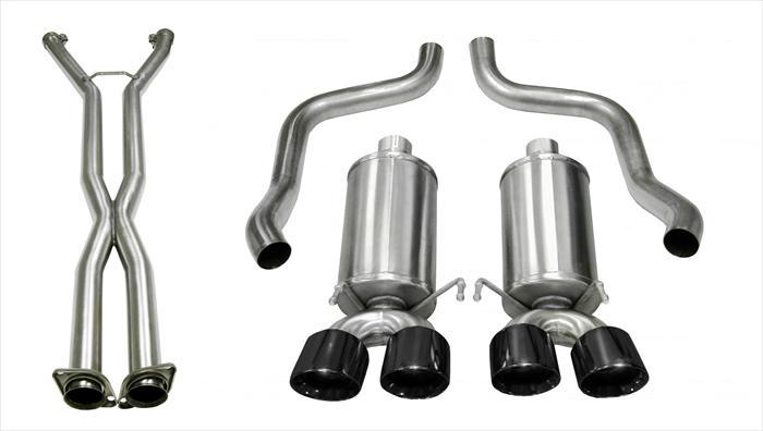 Corsa Performance 14959CBBLK - 2.5 Inch Cat-Back Dual Rear Exit with Twin 4.0 Inch Black PVD Pro-Series Tips  Performance