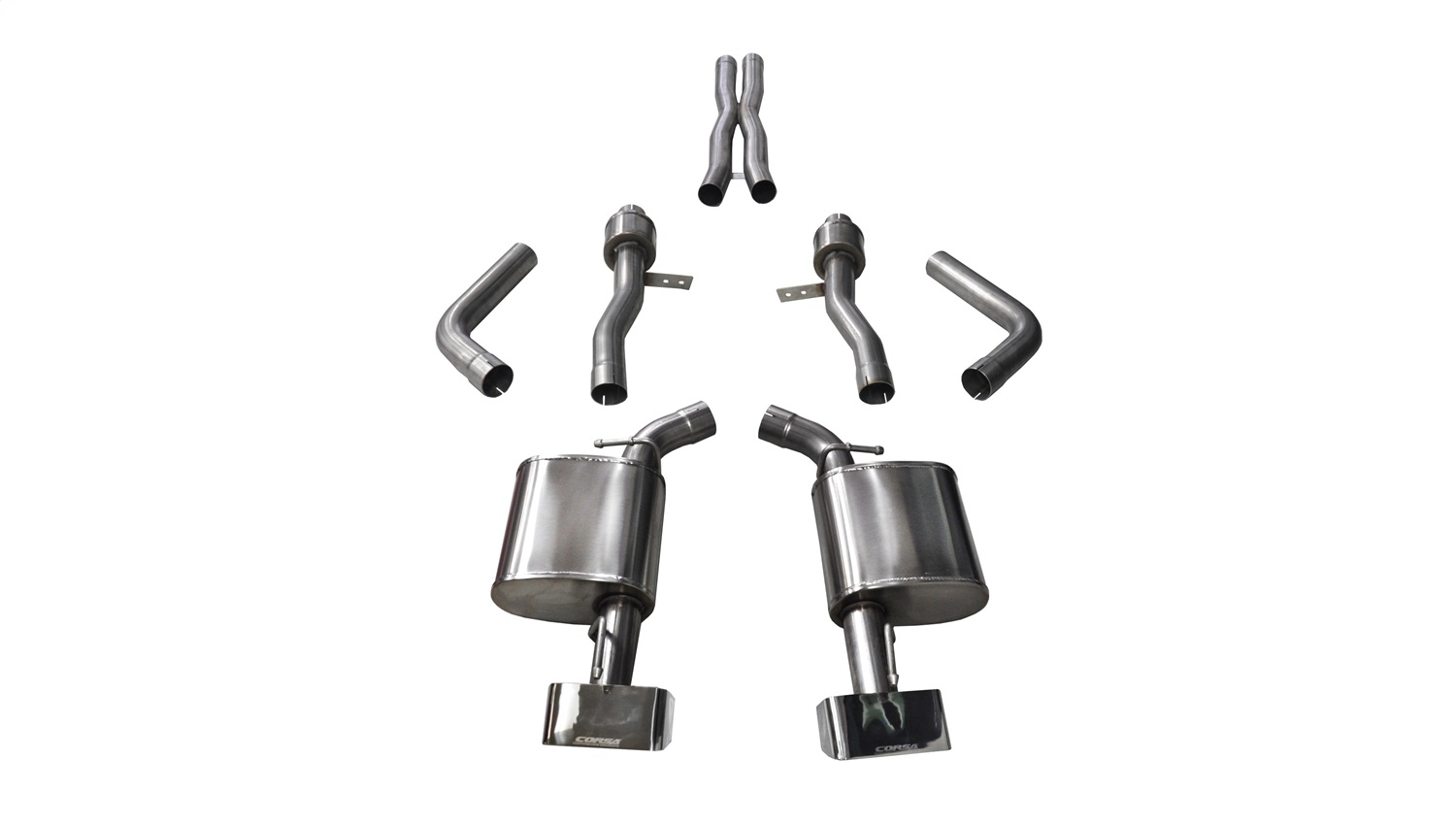 Corsa Performance 21007 - 2.75in. Cat-Back Dual Rear Exit with GTX2 Polished Tips