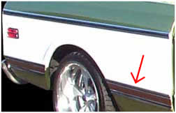 Brothers Trucks MFBL91R - Bedside Molding - Front Of Wheel - Longbed - Black-Right