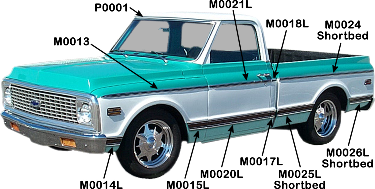 Brothers Trucks M0020R-69 - Door Molding - Lower - Woodgrain - Right Brothers Trucks M0020R-69 - Door Molding - Lower - Woodgrain - Right