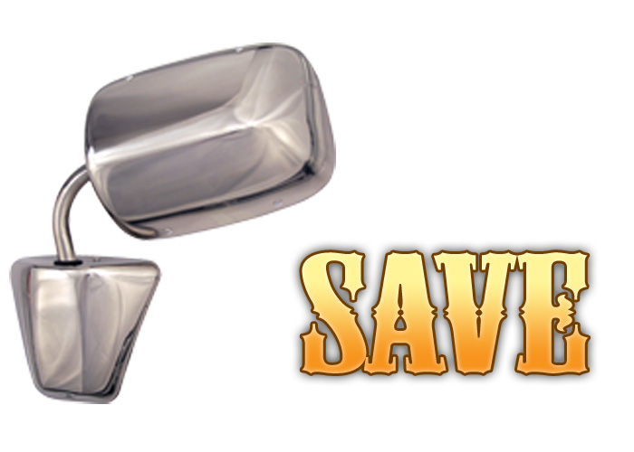 Brothers Trucks OMA8700 - Outside Mirror - Below Eyeline - Chrome - Left/Right - Each Brothers Trucks OMA8700 - Outside Mirror - Below Eyeline - Chrome - Left/Right - Each