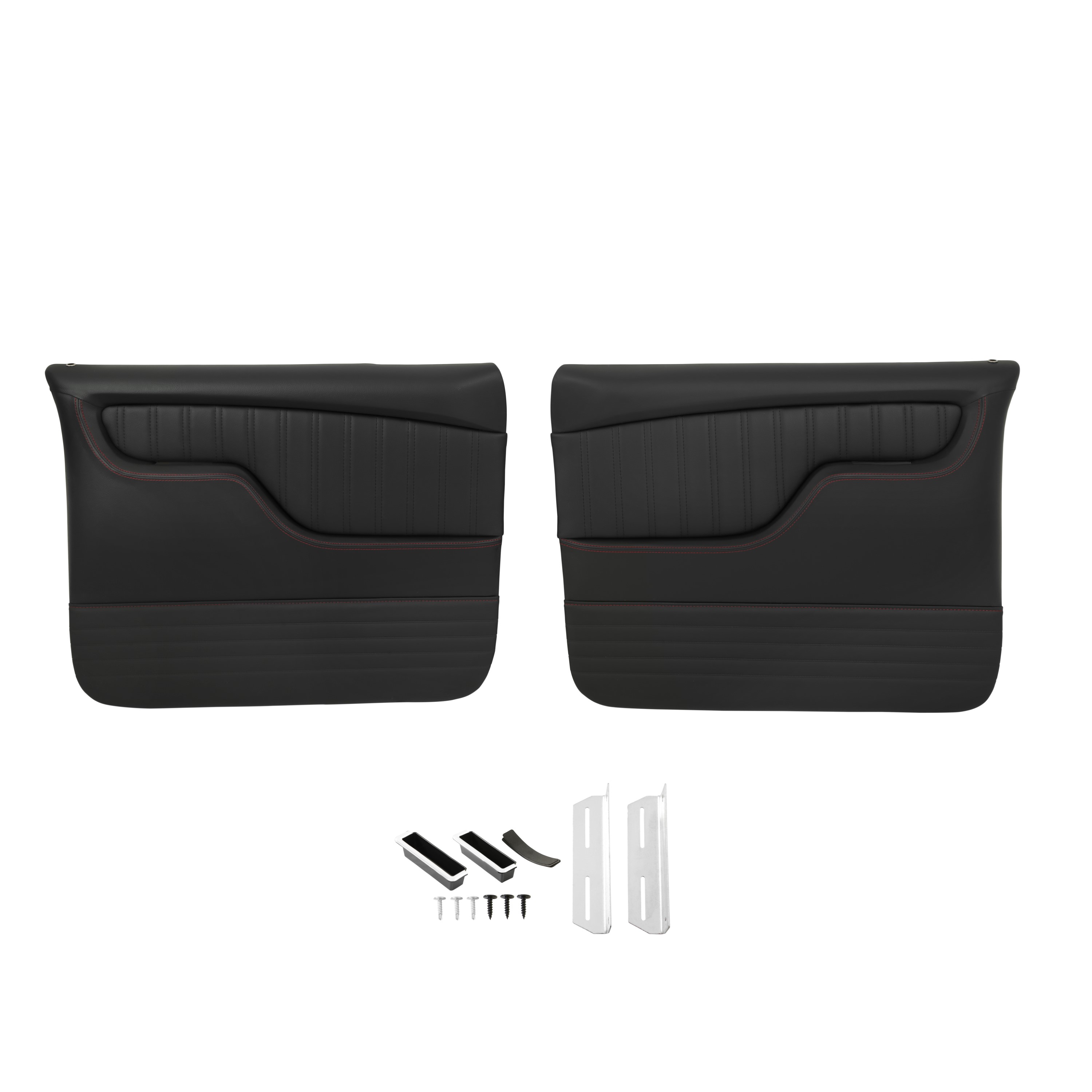 Brothers Trucks QDP0072RED - Custom Sport Door Panels - Black/Red Stitching - Pair