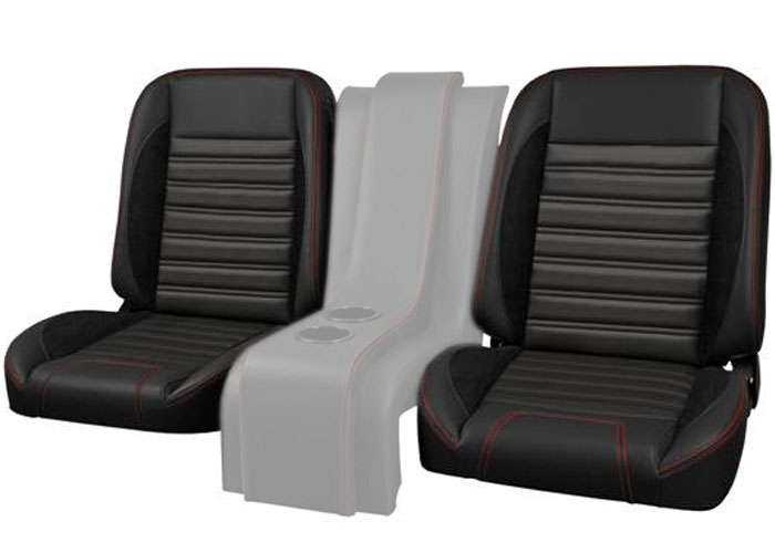 Brothers Trucks QSBKT87RED - Bucket Seats  - Sport - Black/Red Stitching - Pair