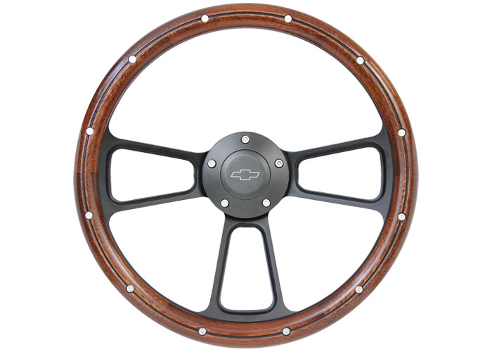 Brothers Trucks STRF8BW160-69 - Custom Steering Wheels - Black / Wood - Bowtie