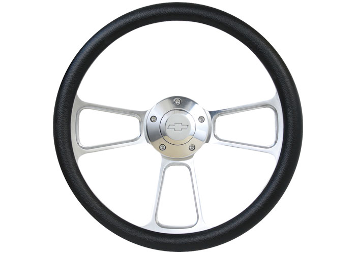 Brothers Trucks STRF8PB160-69 - Custom Steering Wheels - Polished / Black - Bowtie
