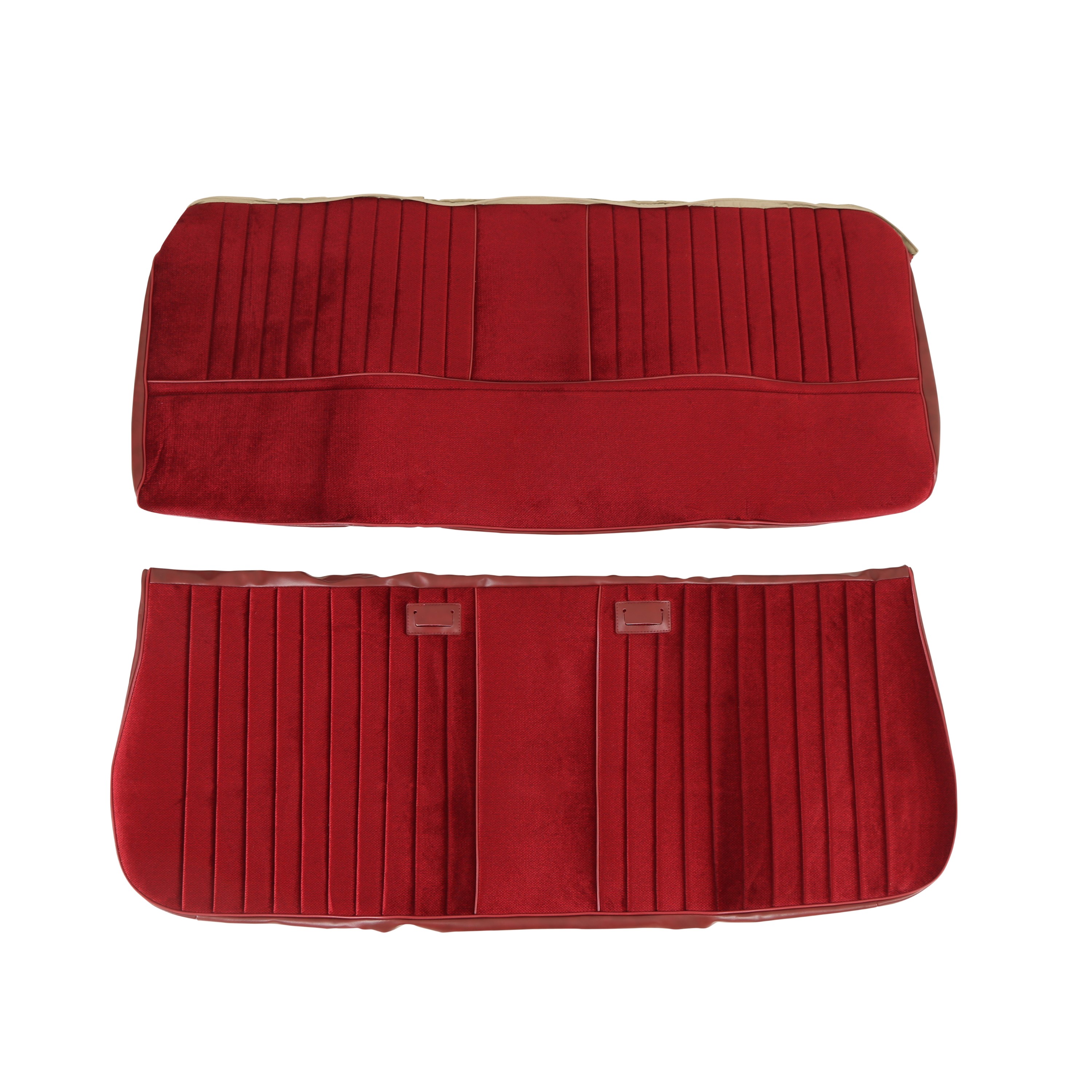 Brothers Trucks UP87C01MAROON - Front Bench Seat Cover-Vinyl/Velour-Maroon Vinyl/Burgundy Velour