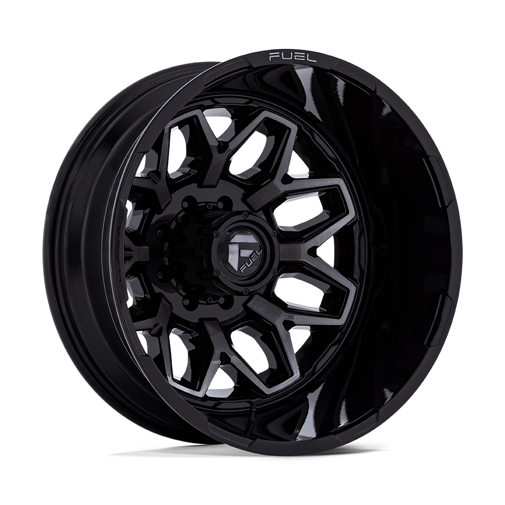 Fuel Wheels D87522829325 - D875 Flux Dually 22X8.25 Gloss Black Brush-Fc Gray Tint