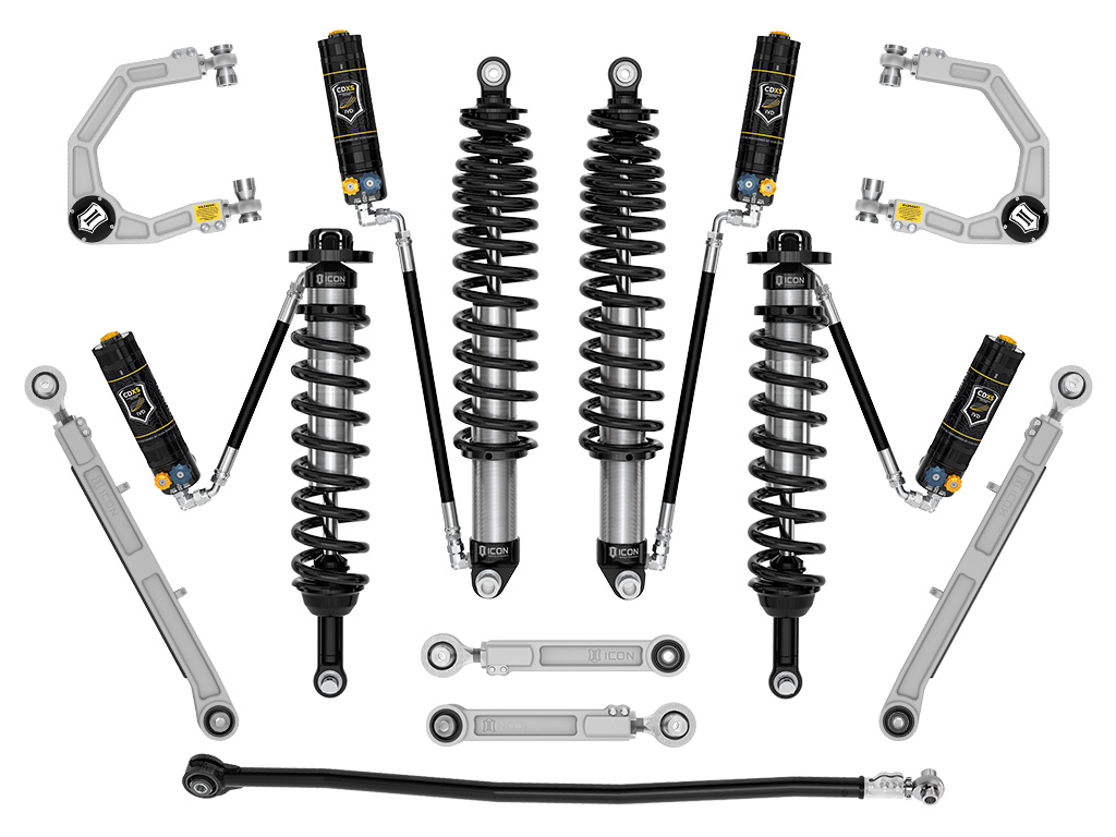 Icon K40007D - 2021-2023 Ford Bronco, Non-Sasquatch, 3-4" Lift, Stage 7 Suspension System, CDXS, Billet