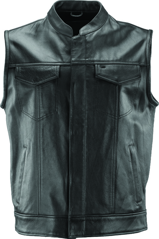 Kuryakyn 094401 - Leather By River Road Vandal Club Vest Black - XL