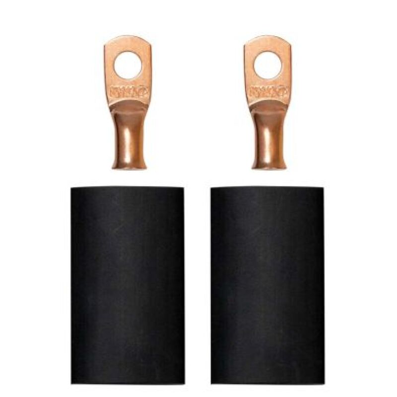 Moroso 74160 - 1/4in Dia Stud 8 GA Wire Crimp/Solder Battery Cable Terminal Kit (2 Pack)