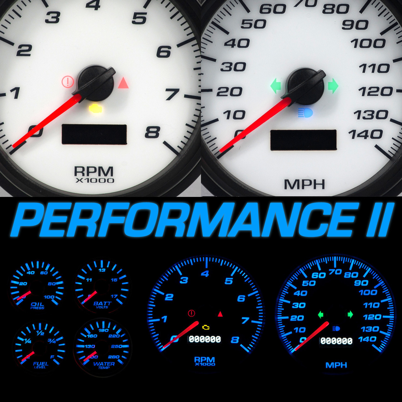 New Vintage USA 95102-03 - Gauge Kit GM Truck 95-98 Performance II White
