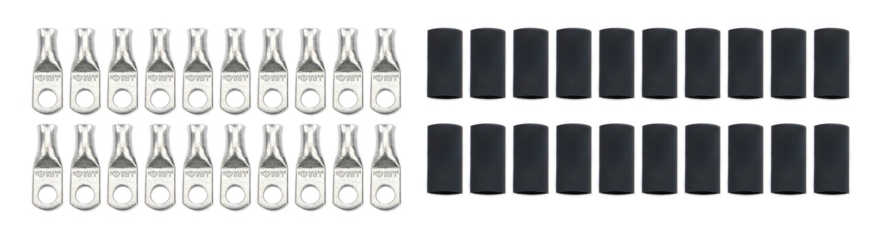 QuickCar 57-580-20 - Ring Terminals 1/4in 6 Ga w/Heat Shrink 20pk