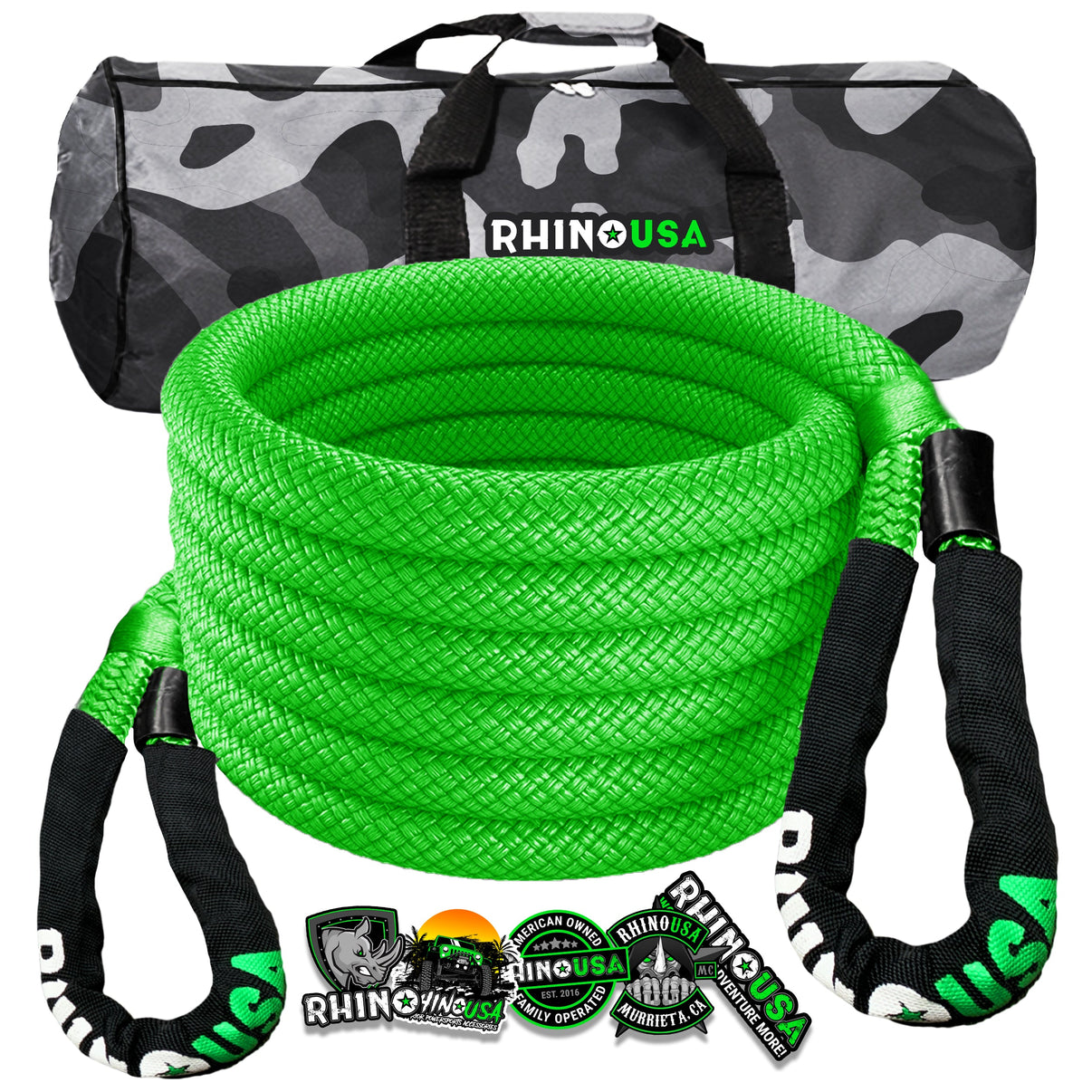 Rhino USA KROPE-1X30-GRN - Kinetic Energy Recovery Rope (1In X 30Ft) Green Rhino USA KROPE-1X30-GRN - Kinetic Energy Recovery Rope (1In X 30Ft) Green
