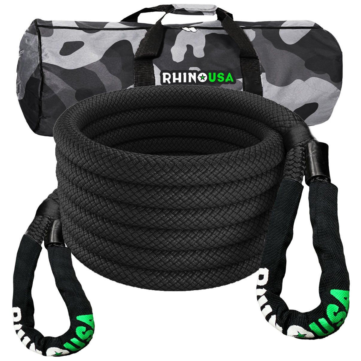 Rhino USA KROPE-1.25X30-BLK - Kinetic Energy Recovery Rope (1.25In X 30Ft) Black