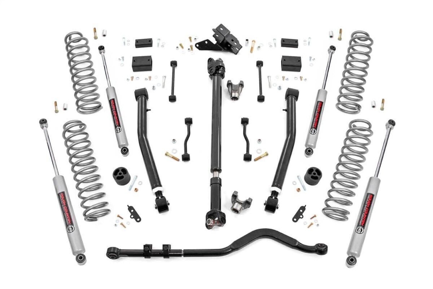 Rough Country 62830 - 3.5 Inch Lift Kit - Adj Lower - FR D/S - Jeep Wrangler JL 4WD (2018-2023) Rough Country 62830 - 3.5 Inch Lift Kit - Adj Lower - FR D/S - Jeep Wrangler JL 4WD (2018-2023)