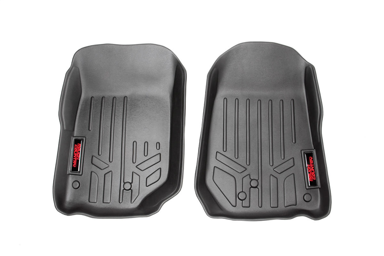 Rough Country M-6141 - Floor Mats - Front - Jeep Wrangler JK/Wrangler Unlimited (2007-2013) Rough Country M-6141 - Floor Mats - Front - Jeep Wrangler JK/Wrangler Unlimited (2007-2013)