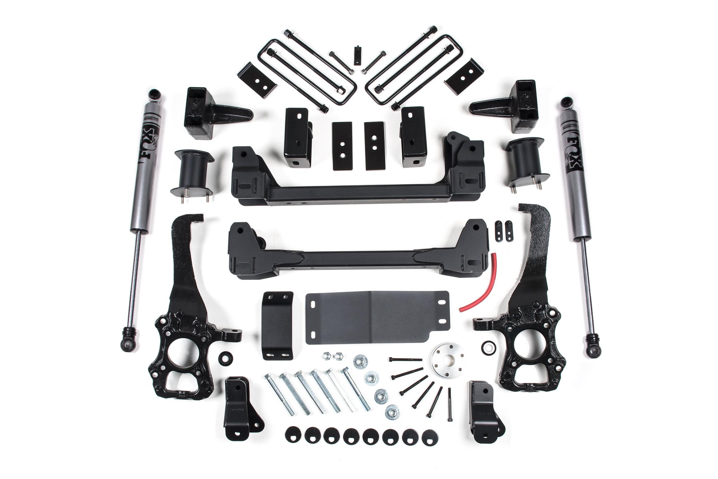 Zone Offroad ZONF53F - 15-20 F-150 6 Inch Lift Kit 4-3/8 Inch Rear Block Fox Shocks  Offroad