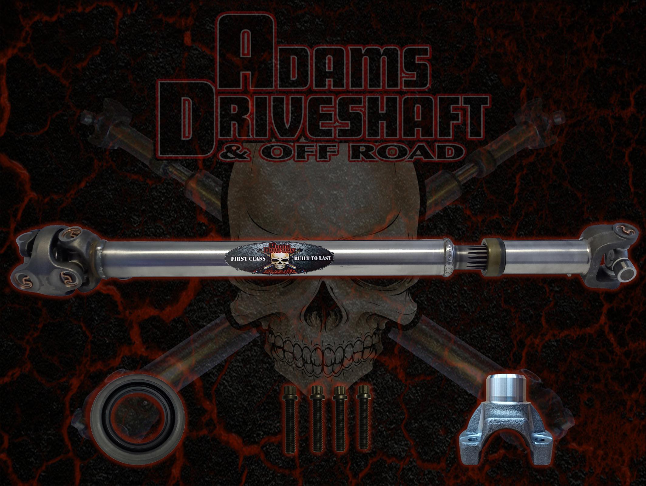 Adams Driveshaft ASDYJ-1310CVFC-G - YJ Front 1310 CV Driveshaft With T-Case Yoke And Seal Heavy Duty Series