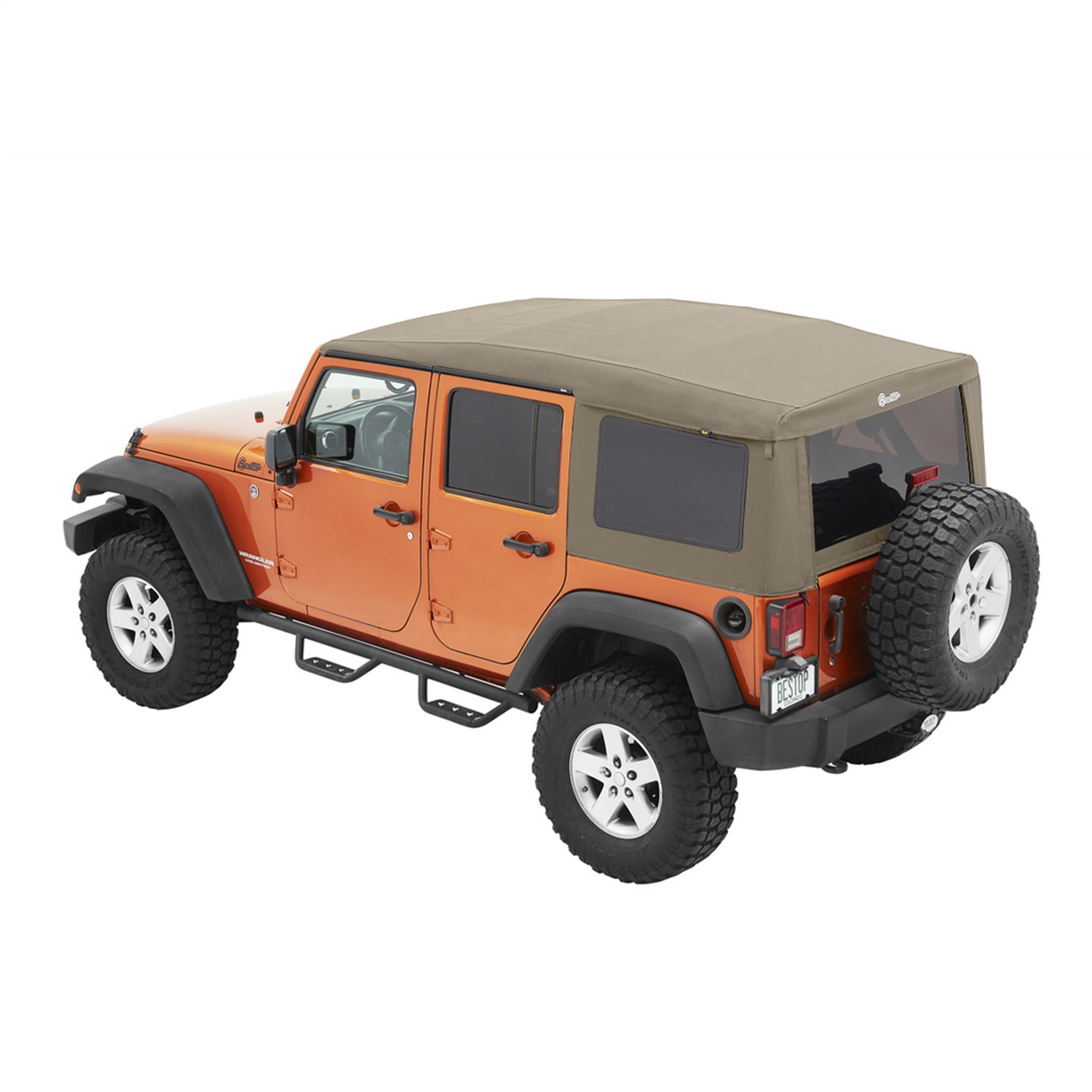 Bestop 54724-74 - Supertop Ultra Squareback Soft Top For Jeep 2007-2018 Wrangler JK 4 Door Pebble Beige Bestop 54724-74 - Supertop Ultra Squareback Soft Top For Jeep 2007-2018 Wrangler JK 4 Door Pebble Beige