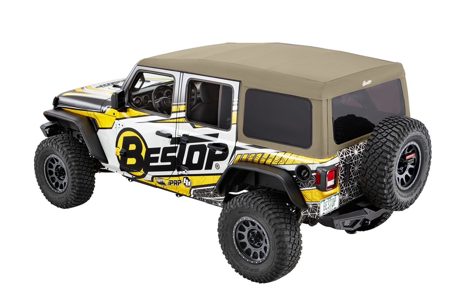Bestop 54725-74 - Supertop Ultra Squareback Soft Top For Jeep 2018-Current Wrangler JL 4 Door Pebble Beige Bestop 54725-74 - Supertop Ultra Squareback Soft Top For Jeep 2018-Current Wrangler JL 4 Door Pebble Beige