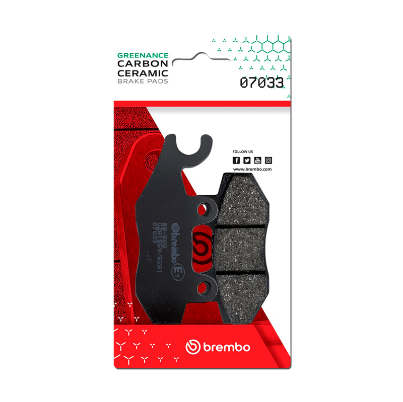 Brembo 07033 - OE Kymco Super/Kymco Yager/Kymco Yup/Kymco Zing Carbon Ceramic Brake Pad - Front