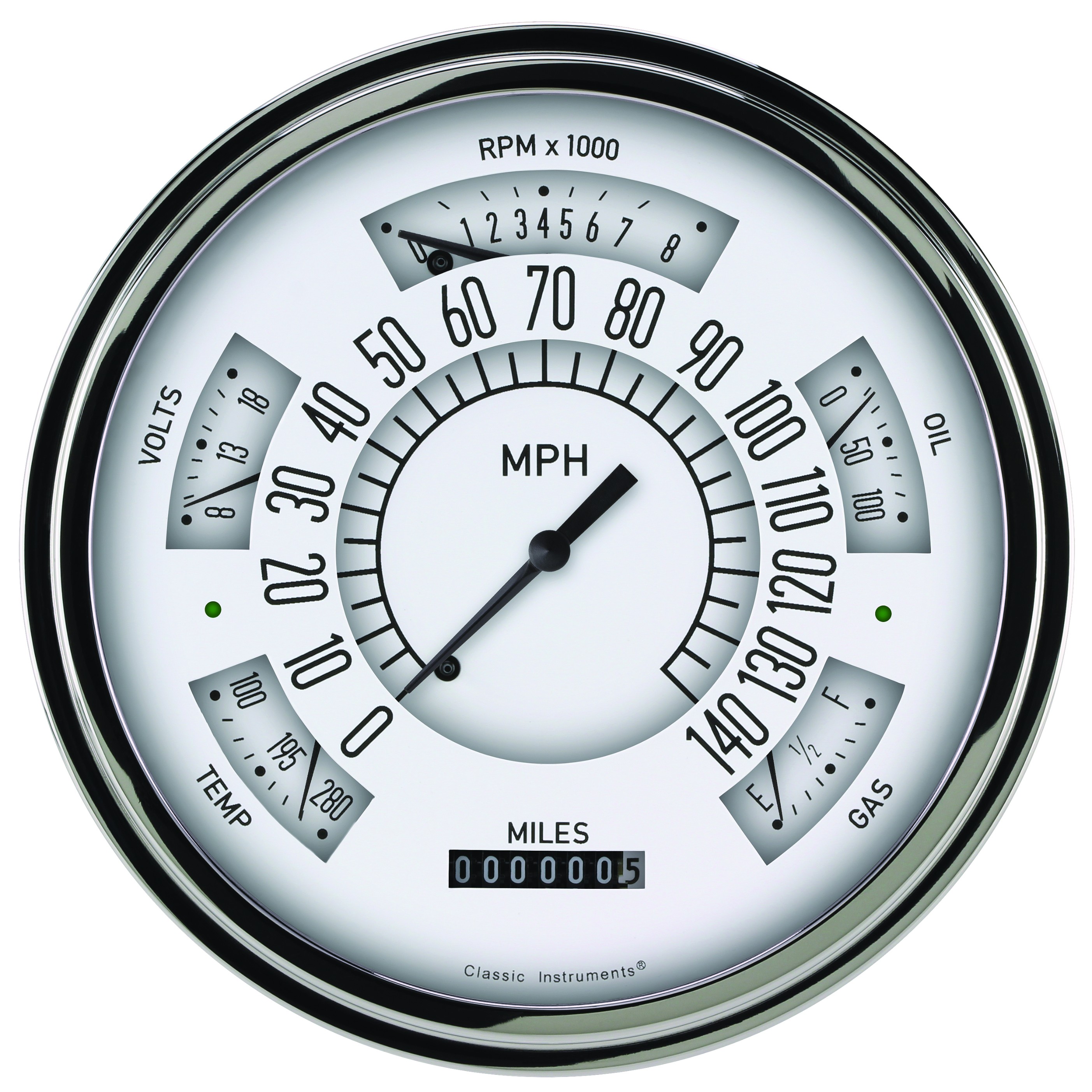 Classic Instruments FB66WSLF - 66-67 FORD BRONCO WHITE STAINLESS Classic Instruments FB66WSLF - 66-67 FORD BRONCO WHITE STAINLESS