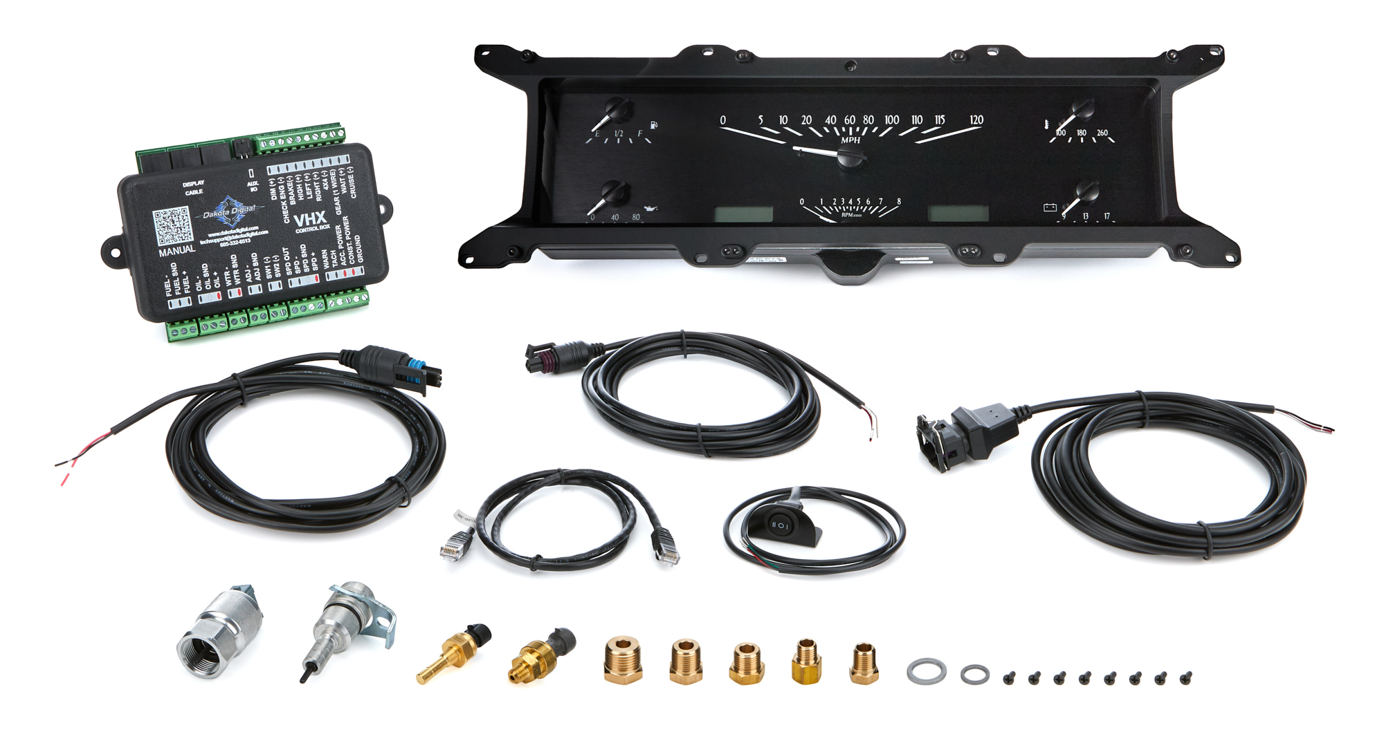 Dakota Digital VHX-67F-PU-K-W - 1967-72 Ford Pickup VHX Instrument System