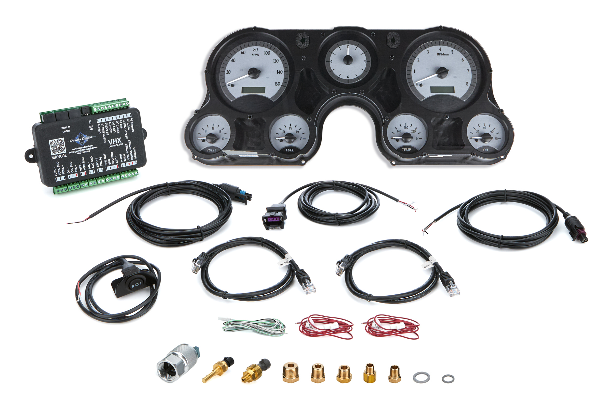 Dakota Digital VHX-67C-PA-S-B - 1967-72 Chevy Truck VHX Instrument System