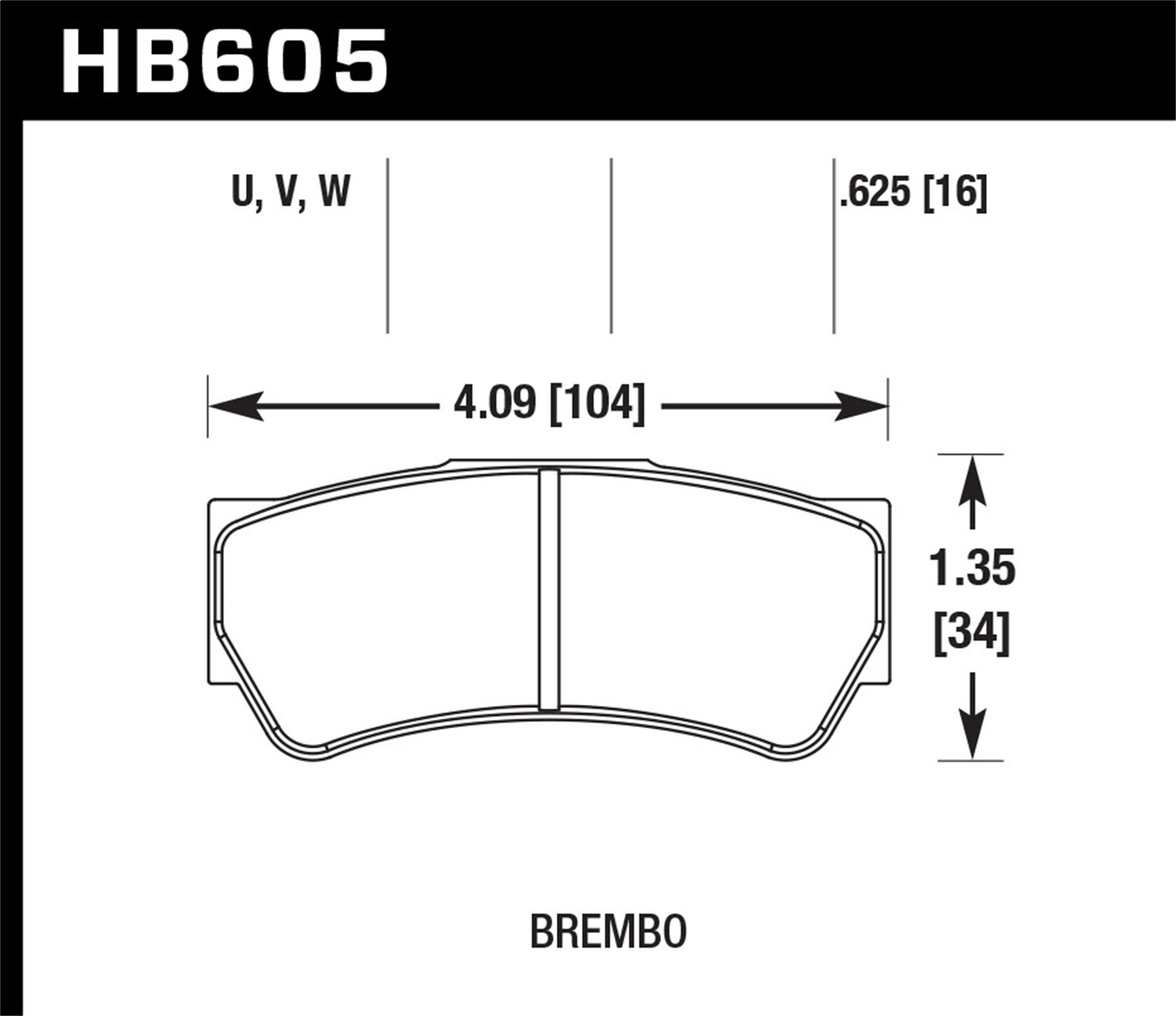 Hawk HB605U.625 - DTC-70 Disc Brake Pad Hawk HB605U.625 - DTC-70 Disc Brake Pad