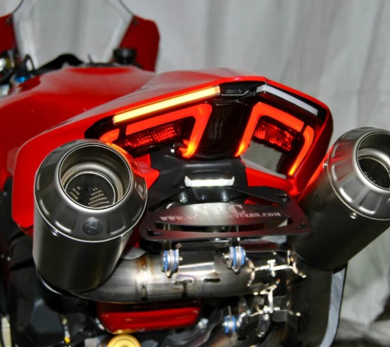 New Rage Cycles V4-FE-25A - 25+ Ducati V4 Panigale/V4 Streetfighter Fender Eliminator - Akrapovic Race Exhaust