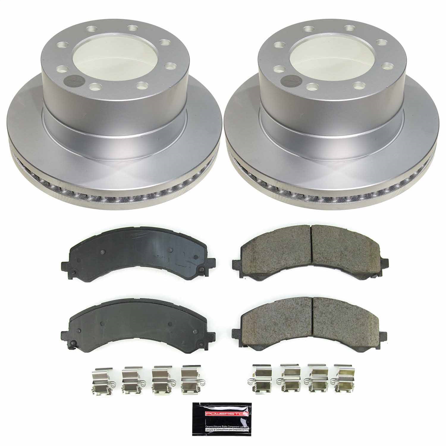 PowerStop CRK9183 - Genuine Geomet Coated Rotor and Low-Dust Ceramic Brake Pad Kit PowerStop CRK9183 - Genuine Geomet Coated Rotor and Low-Dust Ceramic Brake Pad Kit