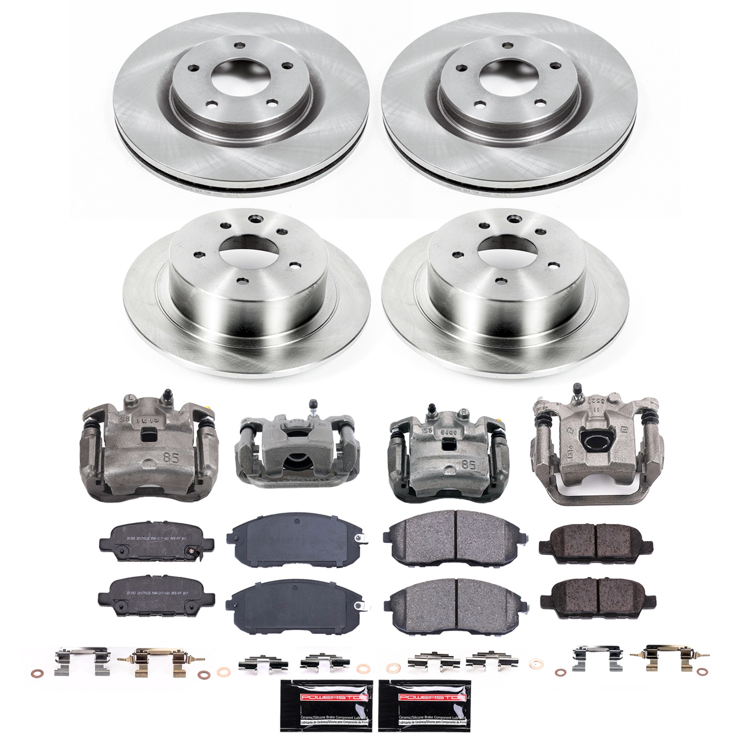 PowerStop KCOE8360 - Power Stop 2019 Nissan Sentra Front and Rear Autospecialty Kit w/Calipers PowerStop KCOE8360 - Power Stop 2019 Nissan Sentra Front and Rear Autospecialty Kit w/Calipers