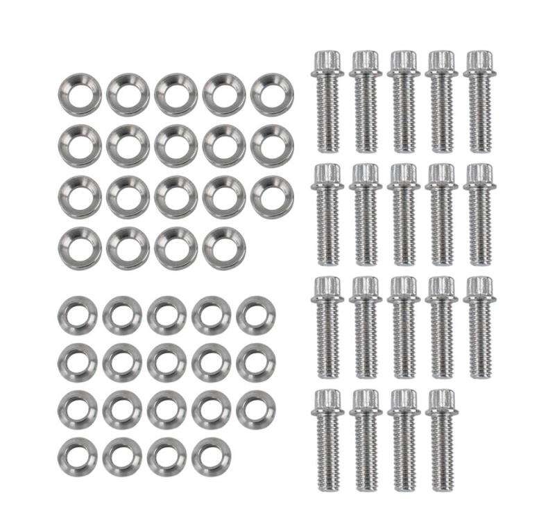 Race Star 630-56181-C19 - Pro Forged Bead Lock Bolt Kit 5/16-18 x 1.12in. 12pt Bolt w/Washers (Set of 19) - Chrome