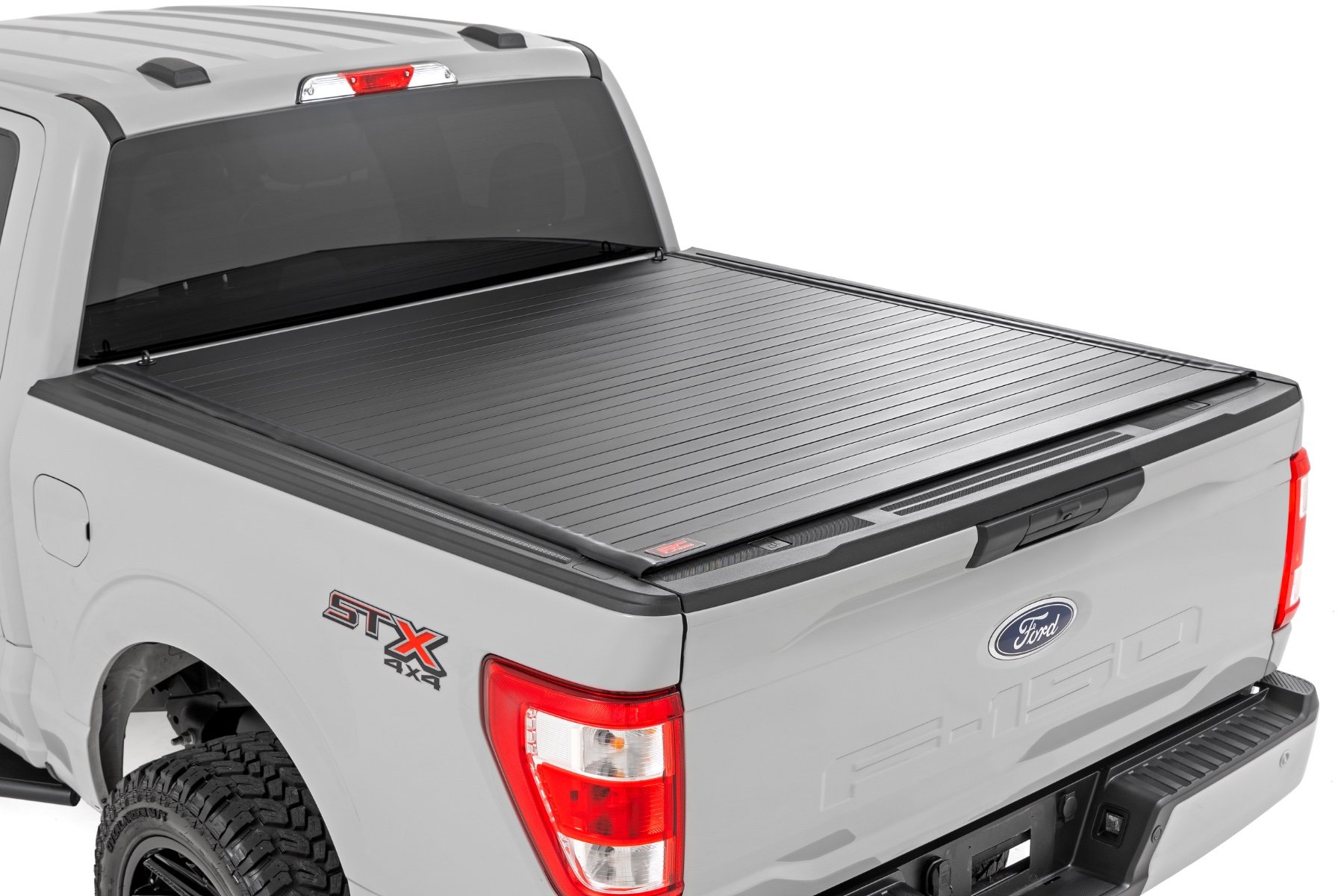 Rough Country 50221550 - Hard Roll Up Bed Cover - 5'7 in. Bed - Ford F-150 (15-24)/F-150 Lightning (22-24)