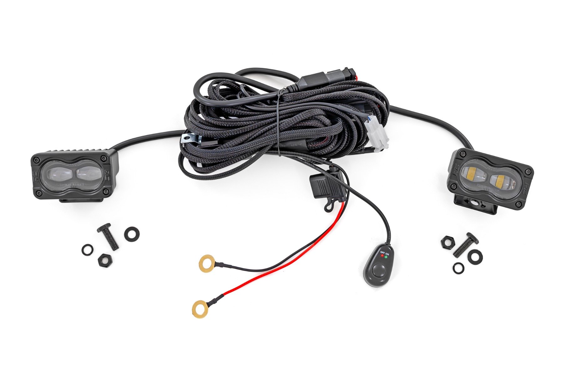 Rough Country 70911 - 3x1.75 Inch Black Series - Yellow - LED Slim Aux - SAE Fog - Pair Rough Country 70911 - 3x1.75 Inch Black Series - Yellow - LED Slim Aux - SAE Fog - Pair