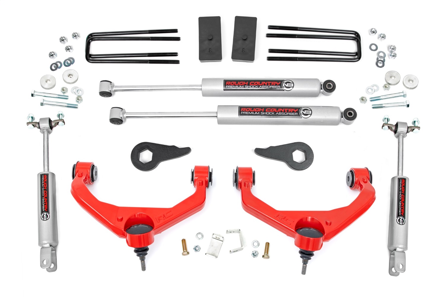 Rough Country 95920RED - 3.5 Inch Lift Kit - Chevy/GMC 2500HD/3500HD 2WD/4WD (11-19)