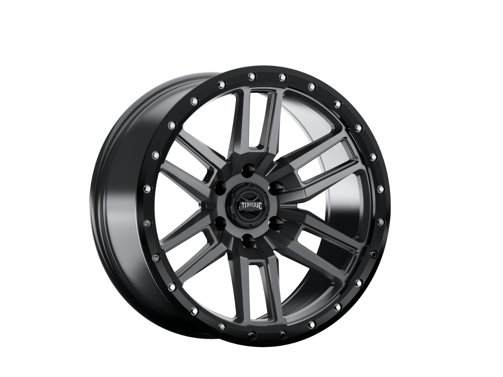 Rough Country TW411C-18908412-12 - Torque Pritchett / Anthracite w/Black Lip / 18x9 / 6x5.5 / -12mm