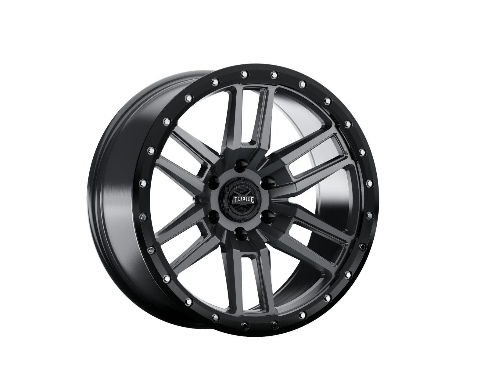 Rough Country TW411C-20908412-12 - Torque Pritchett / Anthracite w/Black Lip / 20x9 / 6x5.5 / -12mm