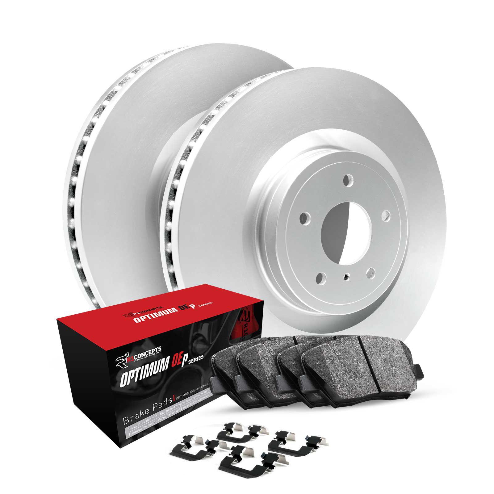 R1 Concepts WDUH1-31013 - R1 Brake Rotors - Carbon Coated w/ Optimum Oe Pads & Hdw