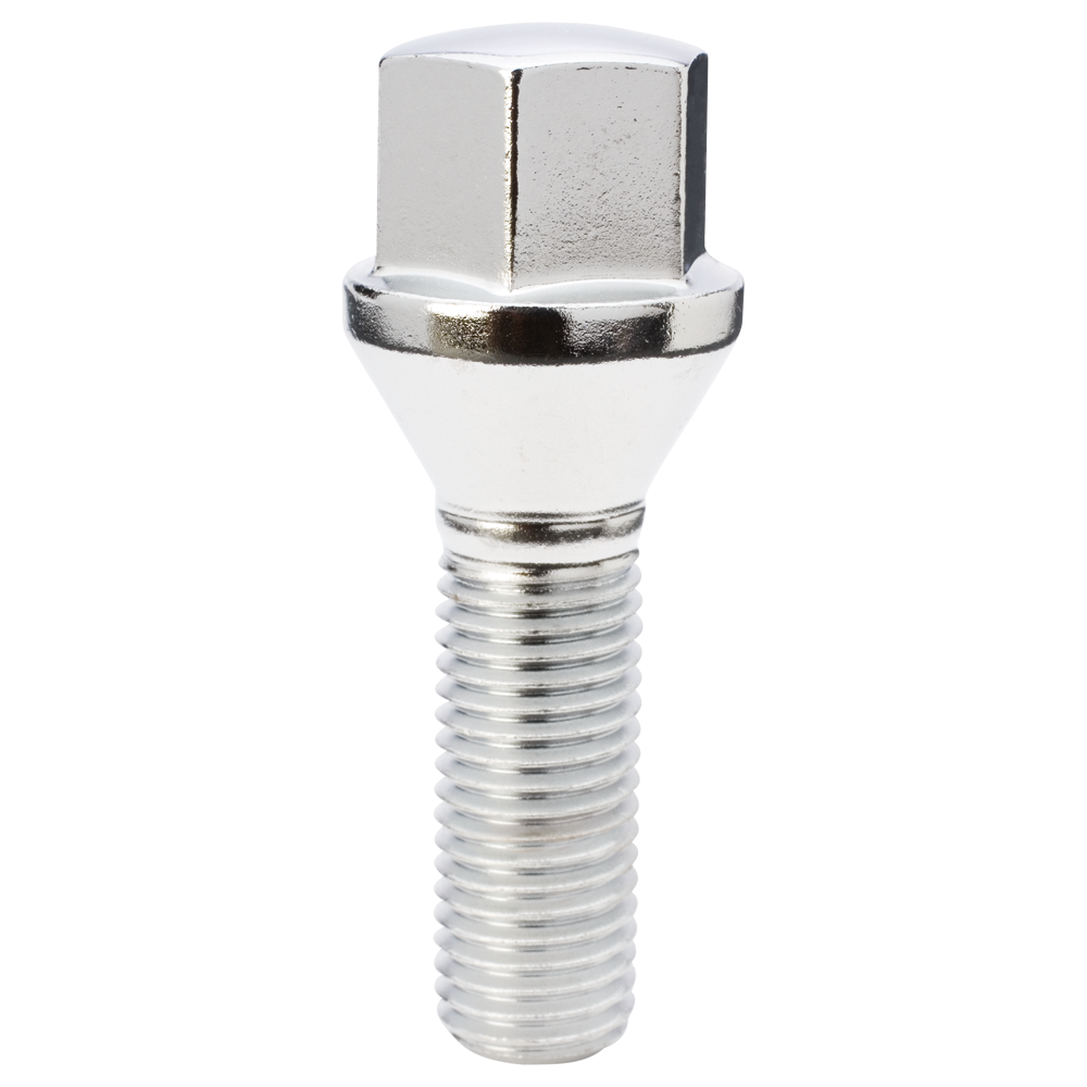 Gorilla Automotive 17015 - Conical Seat Lug Bolt 17mm Hex 12mm x 1.50 Chrome 33mm Thread Length Bulk