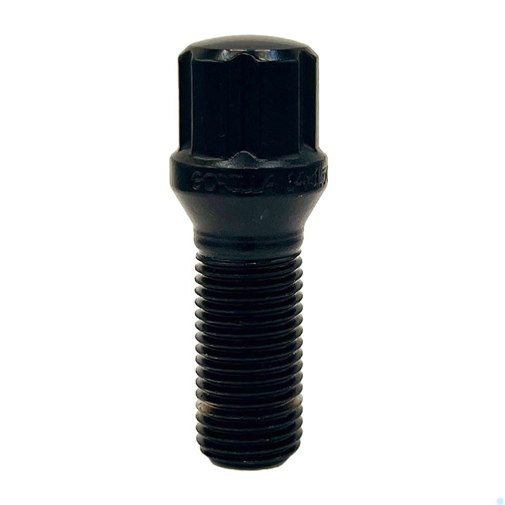 Gorilla Automotive 17019SDBC - Small Diameter Spline Lug Bolt 14mm x 1.50 Black 30mm Thread Length Bulk Gorilla Automotive 17019SDBC - Small Diameter Spline Lug Bolt 14mm x 1.50 Black 30mm Thread Length Bulk