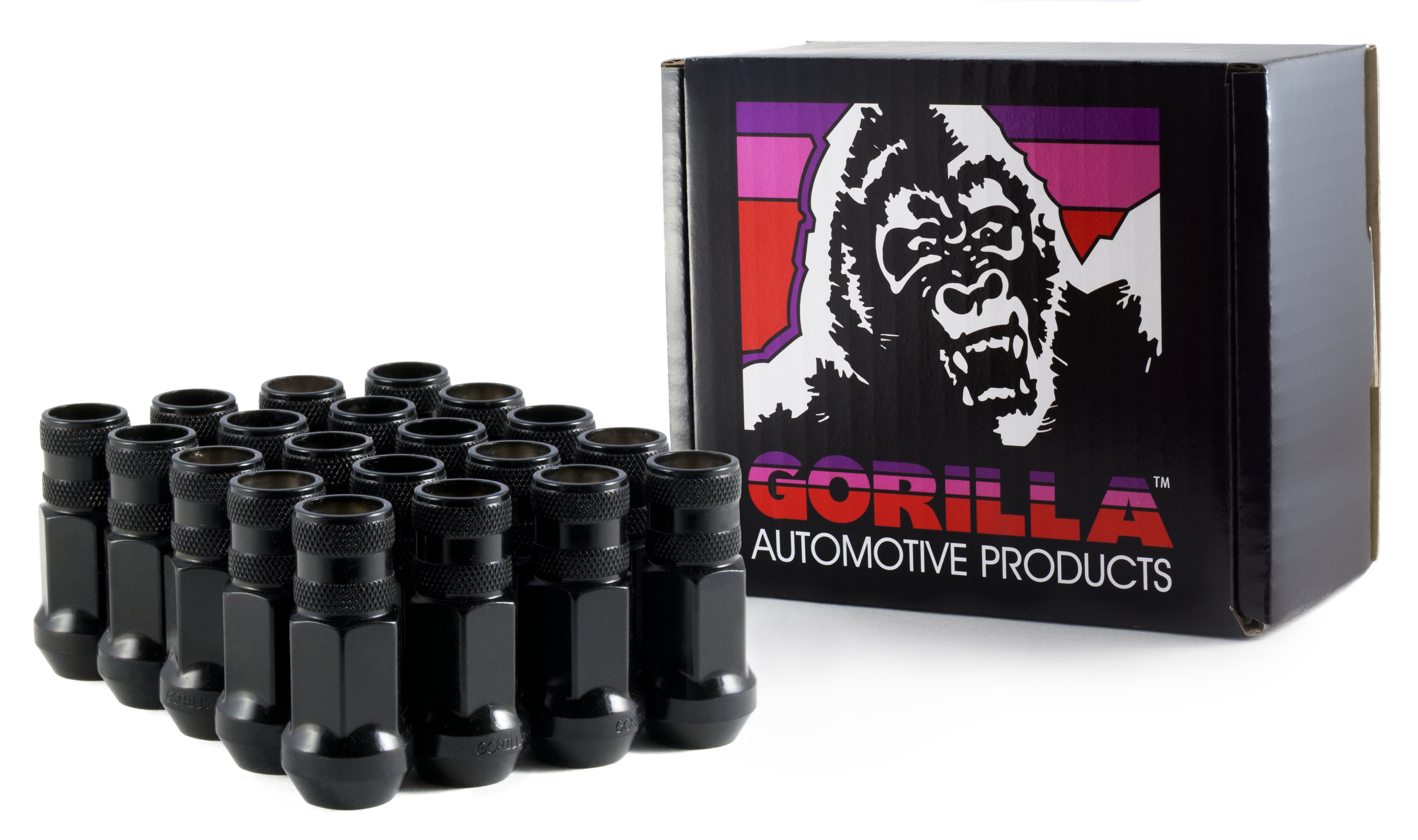 Gorilla Automotive 45028BC-20 - Forged Steel Racing Open End Lug Nuts 12mm x 1.25 3/4" Hex Black Set of 20
