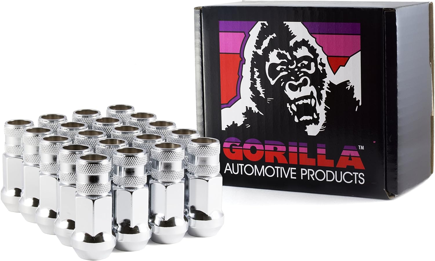 Gorilla Automotive 45038-20 - Forged Steel Racing Open End Lug Nuts 12mm x 1.50 3/4" Hex Chrome Set of 20