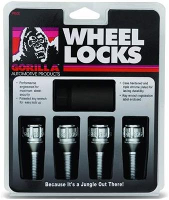 Gorilla Automotive 47125N - Conical Seat Lug Bolt Lock Set 12mm x 1.25 Chrome 28mm Thread Length Set of 4 Gorilla Automotive 47125N - Conical Seat Lug Bolt Lock Set 12mm x 1.25 Chrome 28mm Thread Length Set of 4