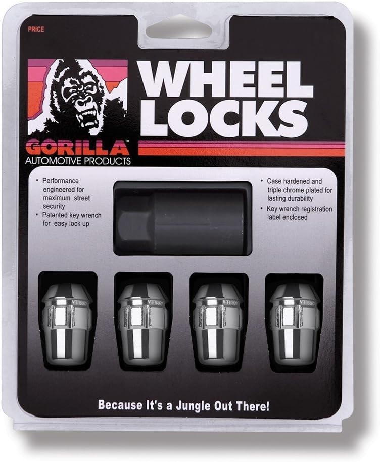 Gorilla Automotive 71681N - Original Gorilla Lock Set Acorn Bulge 13/16" Hex 1/2"-20 Chrome Set of 4