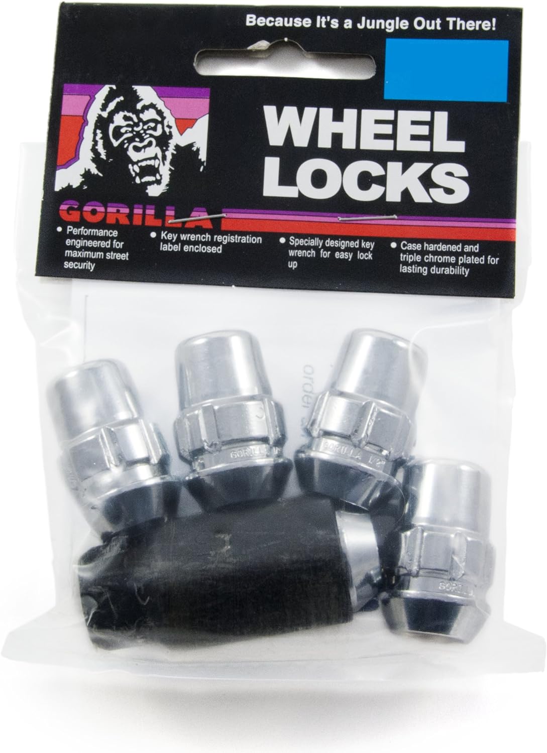 Gorilla Automotive 71681NB5 - Original Gorilla Lock Set Acorn Bulge 13/16" Hex 1/2"-20 Chrome Set of 5
