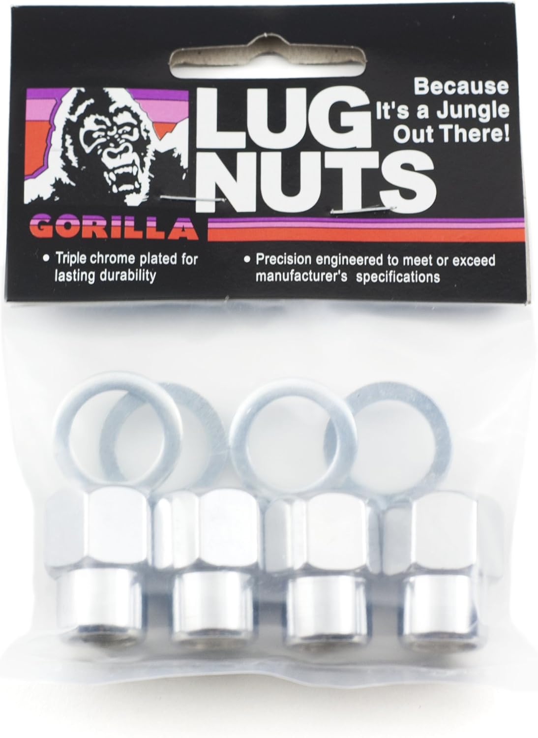 Gorilla Automotive 73037SMB - Short Mag Open End 13/16" Hex 12mmx1.50 Chrome Pack of 4 Lug Nuts and 4 Washers